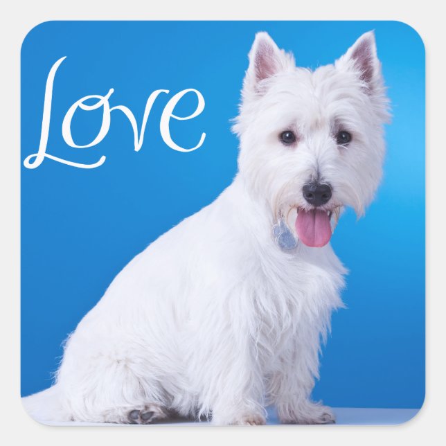 Sticker pour chien de chiot Love West Highland (Devant)