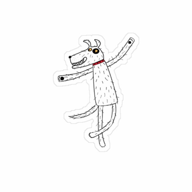Sticker pour chien de danse (Fun dancing dog cartoon sticker)