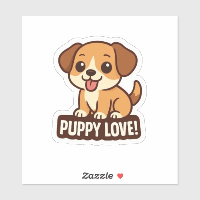 Sticker pour chien de dessin mignon (Feuille)