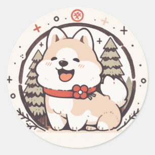 Sticker pour chien de Noël mignon