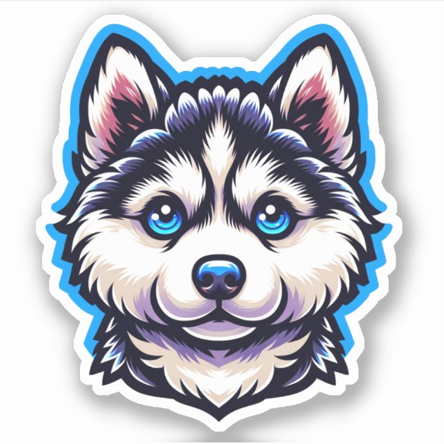 Sticker pour chien Husky (Devant)
