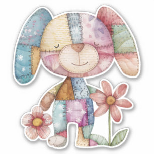 Sticker pour chien mignon Patchwork