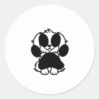 Sticker pour chien noir et blanc mignon