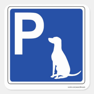 Sticker pour chien Stationnement routier européen