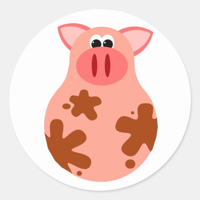 Sticker pour cochon amusant (Devant)