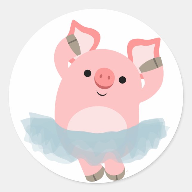 Sticker pour cochon Ballerina Carton mignon (Devant)