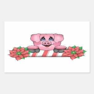 Sticker pour cochon de Noël