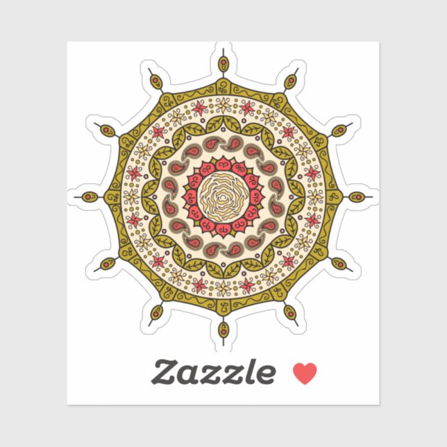 Sticker pour contours or Imaginaire Mehndi (Feuille)