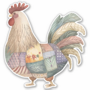 Sticker pour coq en Patchwork