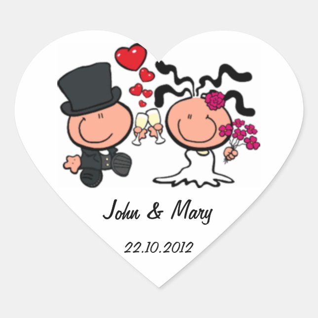 Sticker pour couple de mariages mariés (Devant)