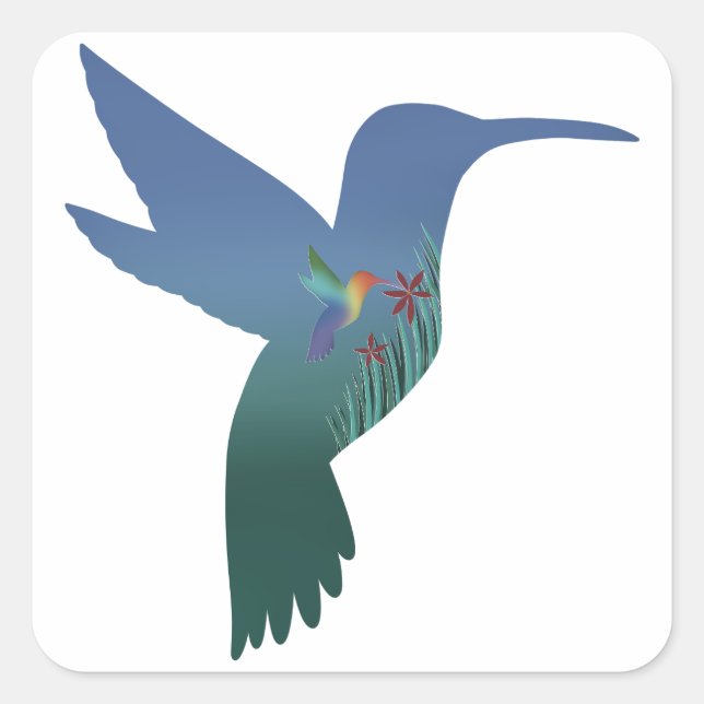 Sticker pour découpe de colibri récursif (Devant)