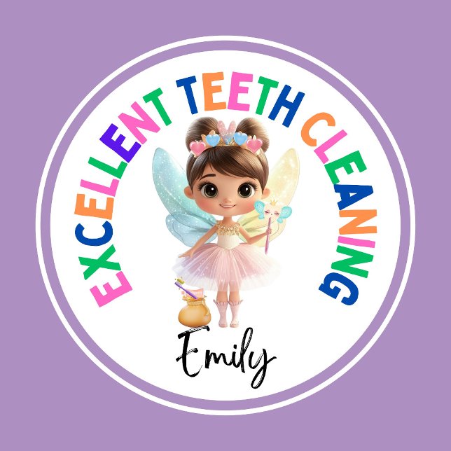 Sticker pour dents personnalisées - Sticker pour r (Excellent Teeth Cleaning Personalized Tooth Fairy Sticker)