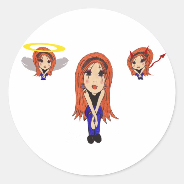 Sticker pour dessin Diable et Angel (Devant)
