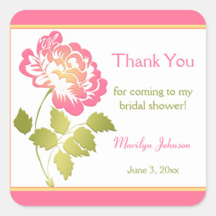 Sticker pour douche nuptiale rose, vert, jaune, pi