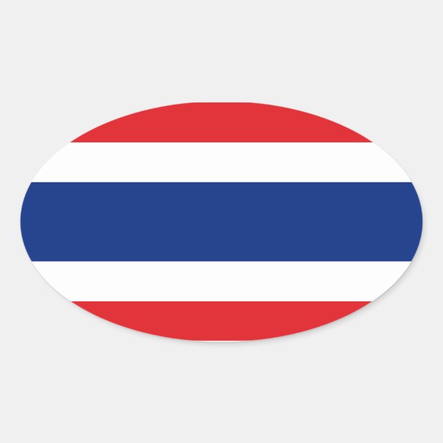 Sticker pour drapeau ovale de Thaïlande (Devant)