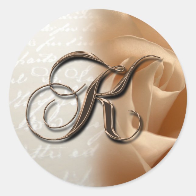 Sticker pour enveloppe Mariage monogramme (Devant)