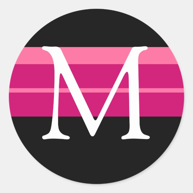 Sticker pour enveloppes Mariage rose noir blanc (Devant)