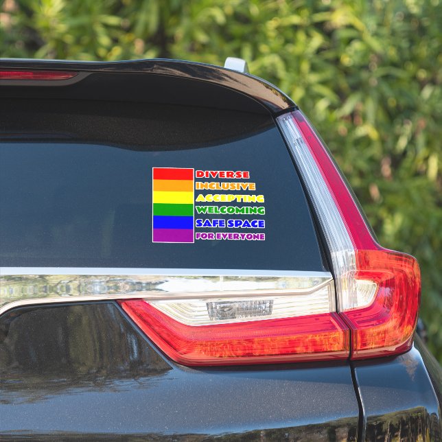 Sticker pour espace sécurisé LGBTQ+ (Côté voiture)