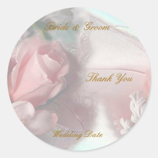 Sticker pour étiquette de mariage Merci