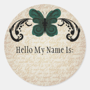 Sticker pour étiquette de nom de papillon brûlé