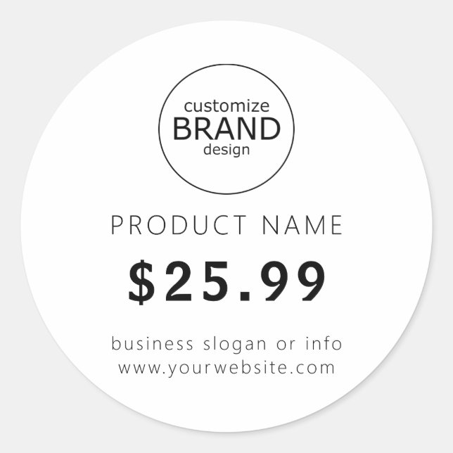 Sticker pour étiquette de prix du logo d'entrepris (Devant)