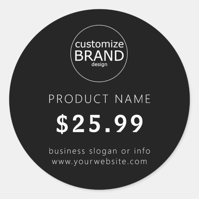 Sticker pour étiquette de prix simple Black Busine (Devant)