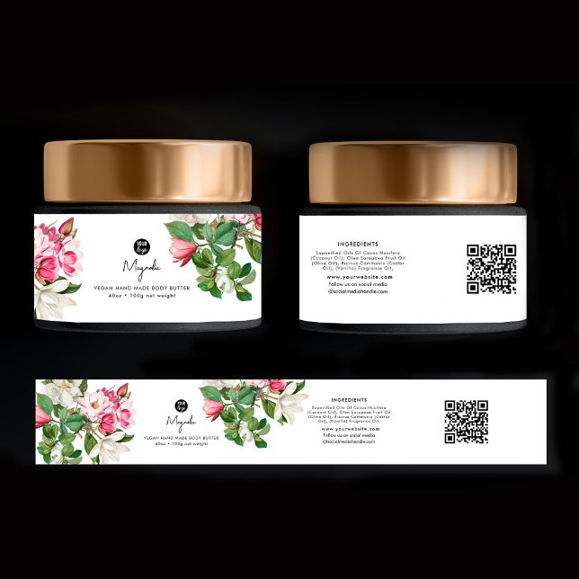 Sticker pour Étiquette de produit cosmétique pour  (Cosmetic Product Label Skincare Magnolia Sticker)