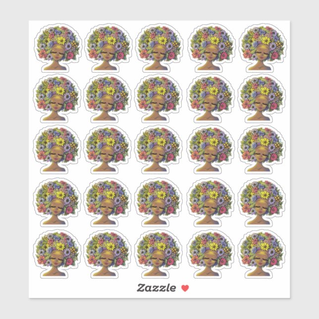 Sticker pour femmes noires (Feuille)