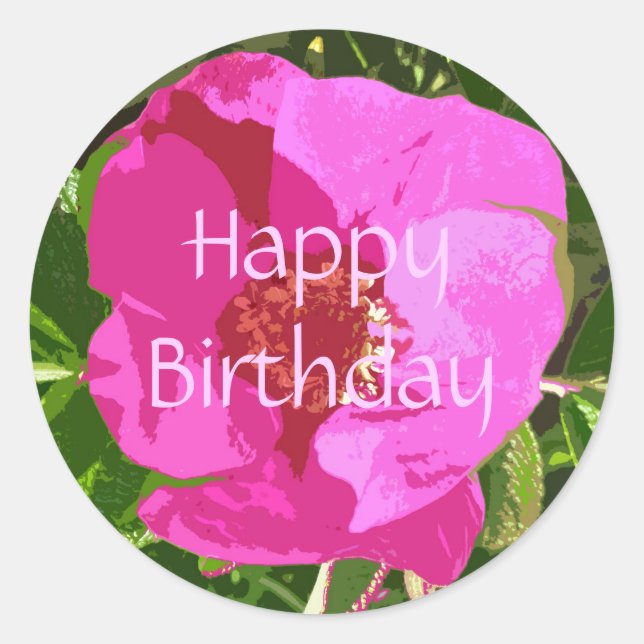 Sticker pour fille d'anniversaire pour Rose de pla (Devant)