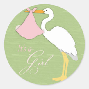 Sticker pour fille de cigogne