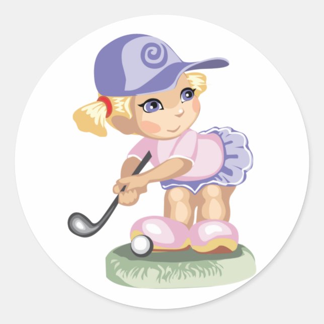 Sticker pour fille de golf (Devant)