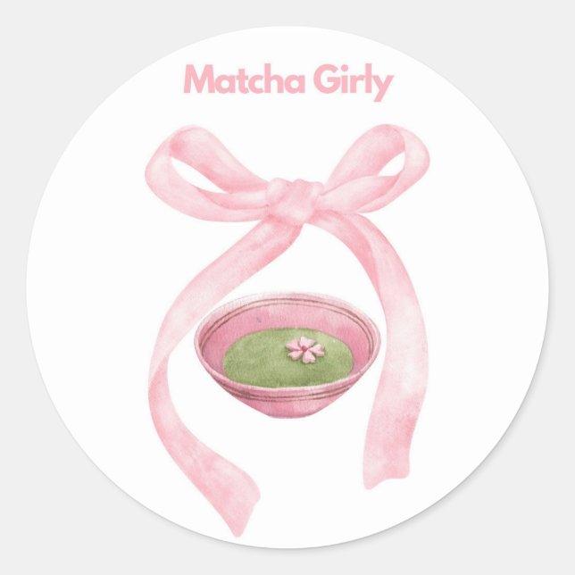 Sticker pour fille Matcha, Matcha, Coquette Bow (Devant)