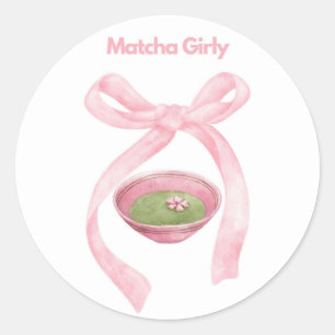 Sticker pour fille Matcha, Matcha, Coquette Bow