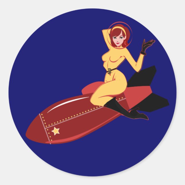 Sticker pour fille spatiale (Devant)