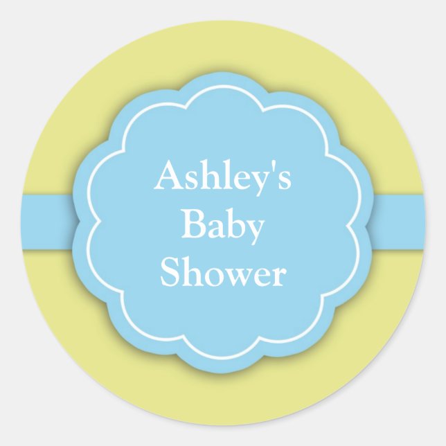 Sticker pour garçon Baby shower bleu (Devant)