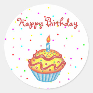 Sticker pour gâteau d'anniversaire heureux