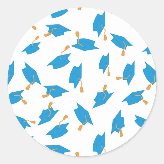 Sticker pour graduation bleu et or (Devant)