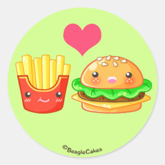 Sticker pour hamburger et frites