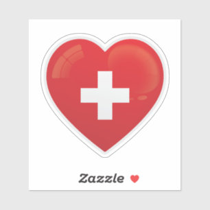 Sticker pour icône d'amour Suisse