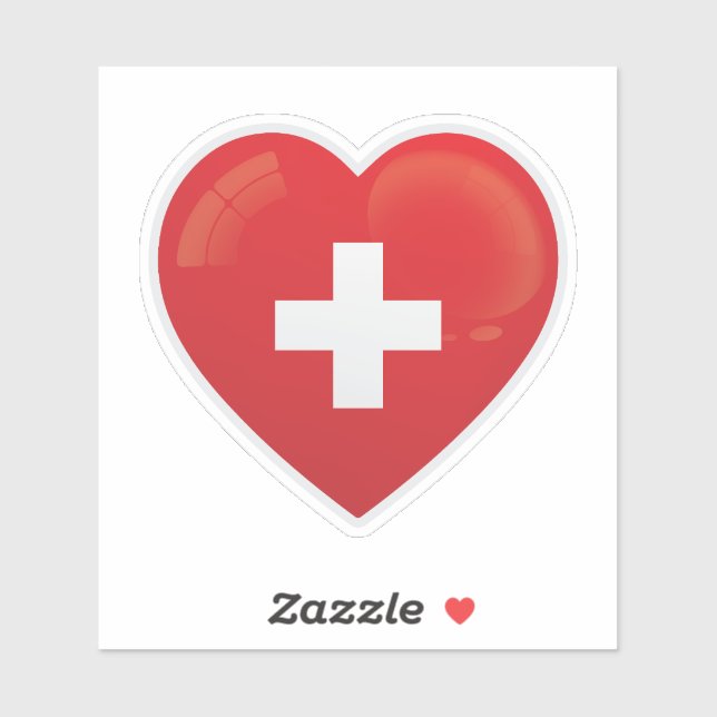 Sticker pour icône d'amour Suisse (Feuille)