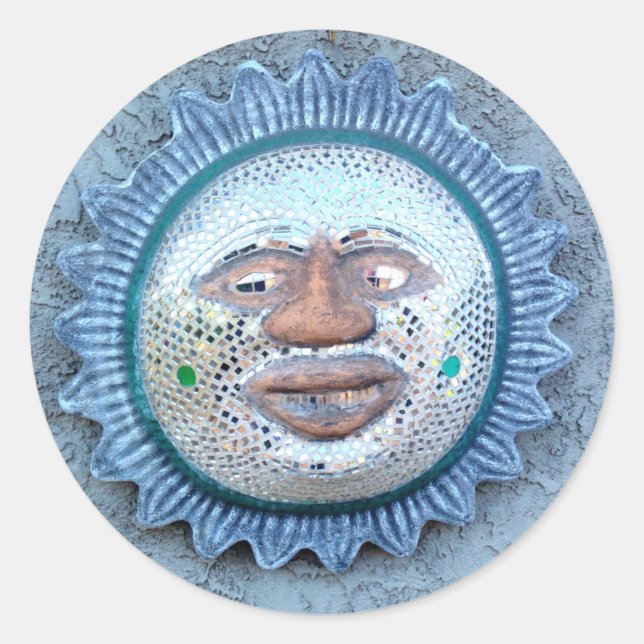 sticker pour la face de soleil drôle (Devant)