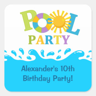 Sticker pour la fête d'anniversaire de la piscine 