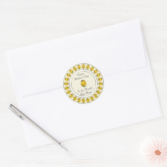 Sticker pour la fête des mères de Rose jaune (Enveloppe)