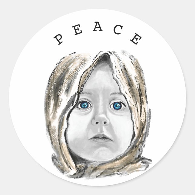 Sticker pour la paix avec Little Girl Hope (Devant)