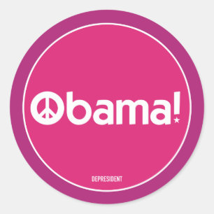 Sticker pour la paix d'Obama rose