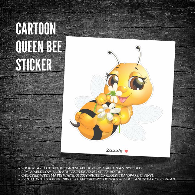 Sticker pour la reine d'abeille (Cartoon Queen Bee Sticker)