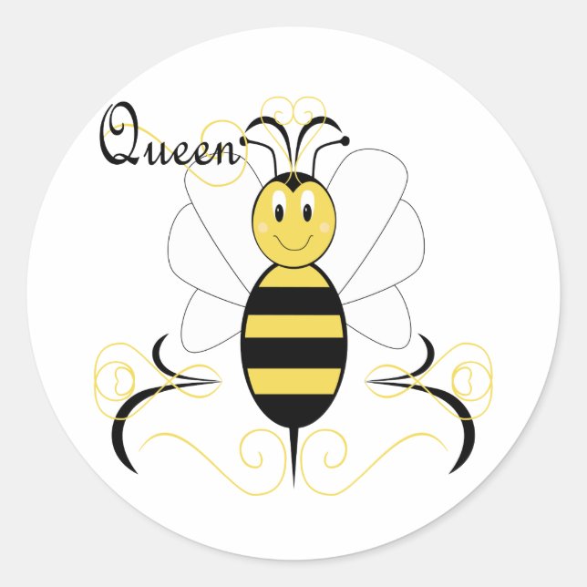 Sticker pour la reine d'abeille souriante (Devant)