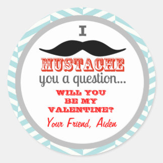 Sticker pour la Saint-Valentin des enfants Mustach