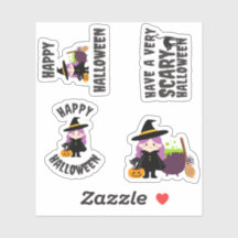 Sticker pour la sorcière mignonne Halloween