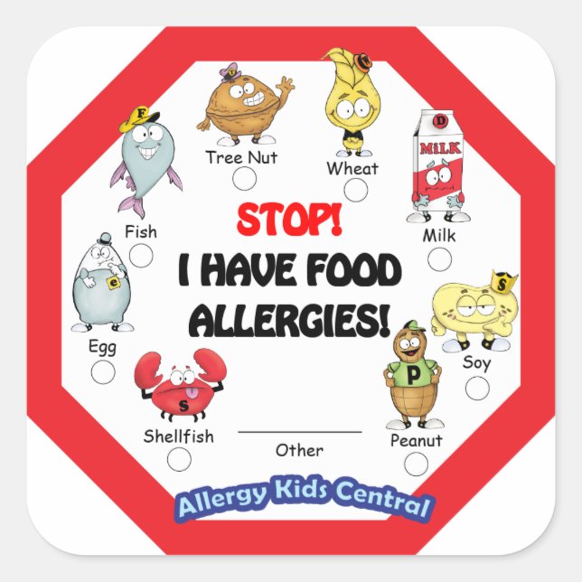 Sticker pour l'allergie alimentaire (Devant)